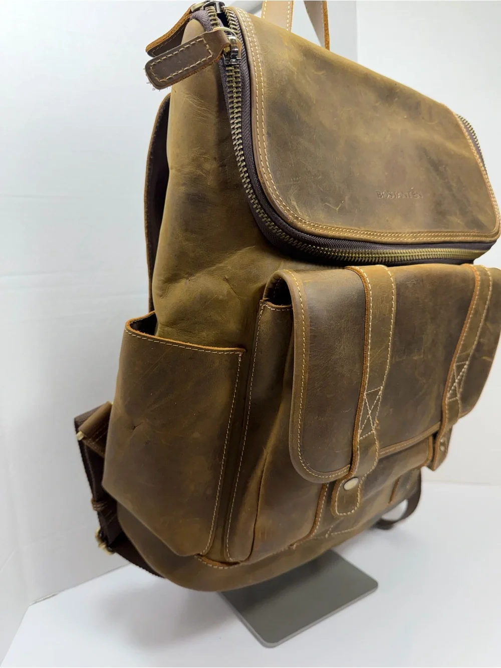 BOSTANTEN Vintage Laptop Backpack 15.6'' - Handcrafted Crazy Horse Leather $250